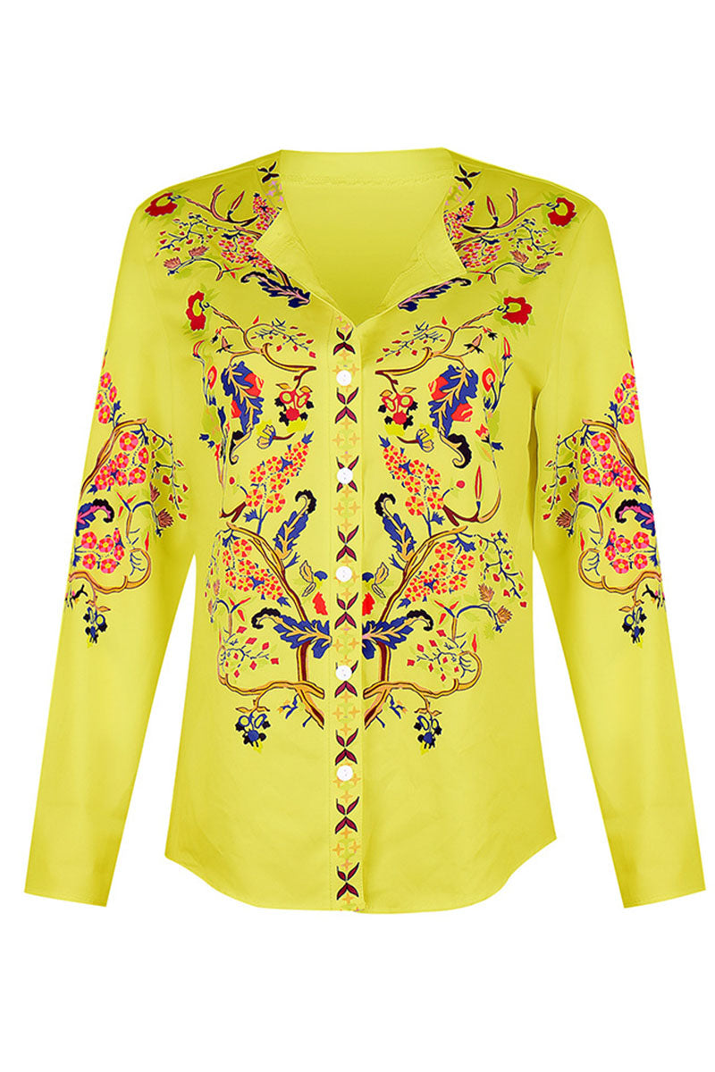 Cécilia® | Blouses à col mandarin patchwork imprimé rue mode