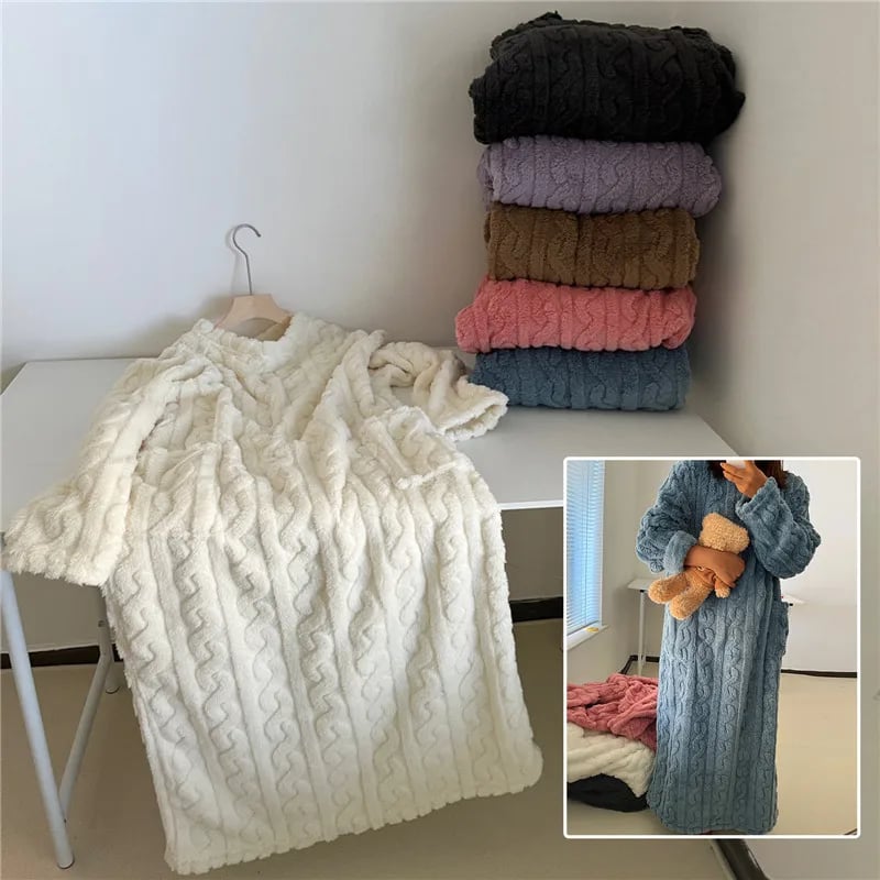 Norma® | Robe d'intérieur chaude et décontractée en polaire corail