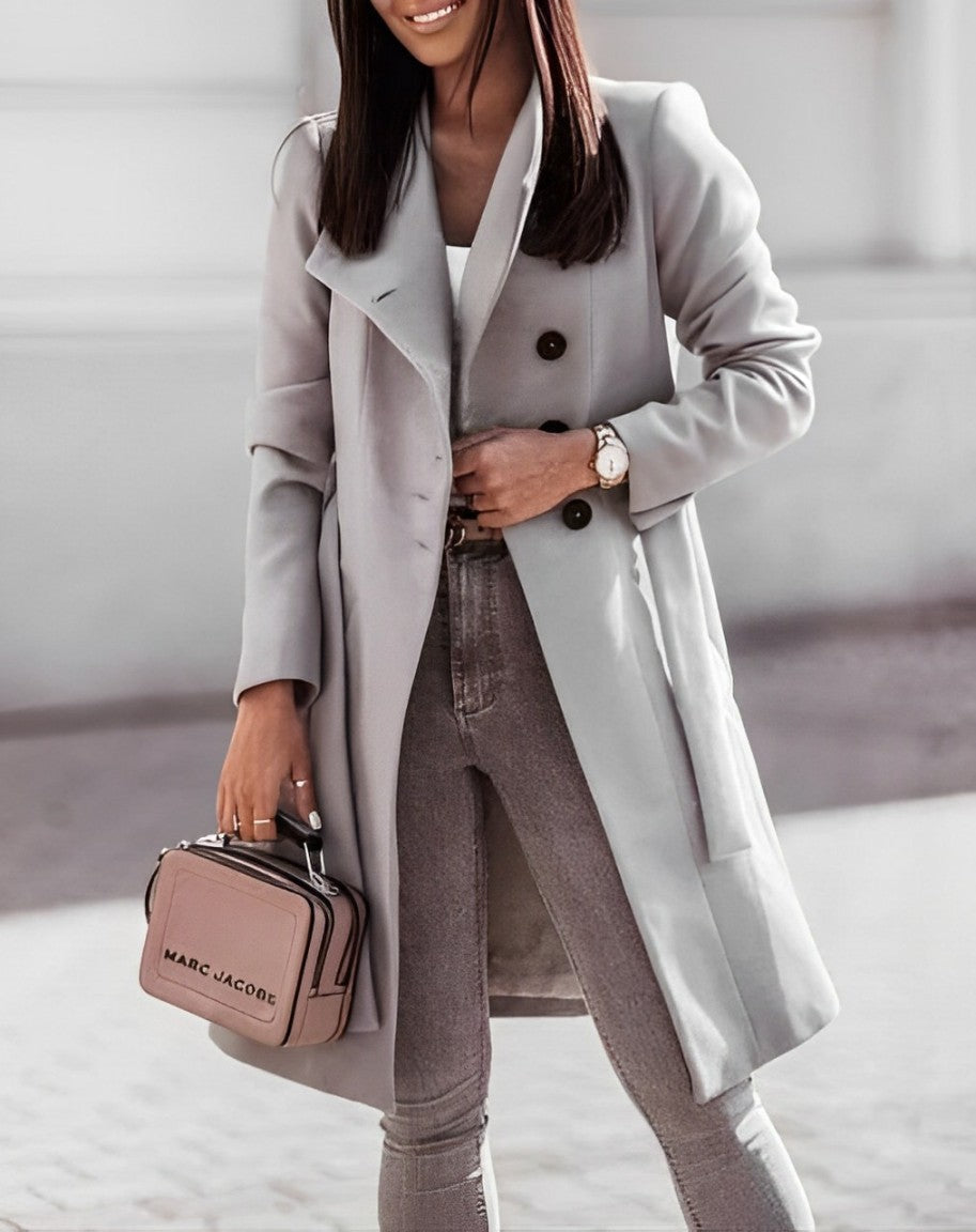 Zara® | Manteau long en laine avec lacets et ceinture réglable