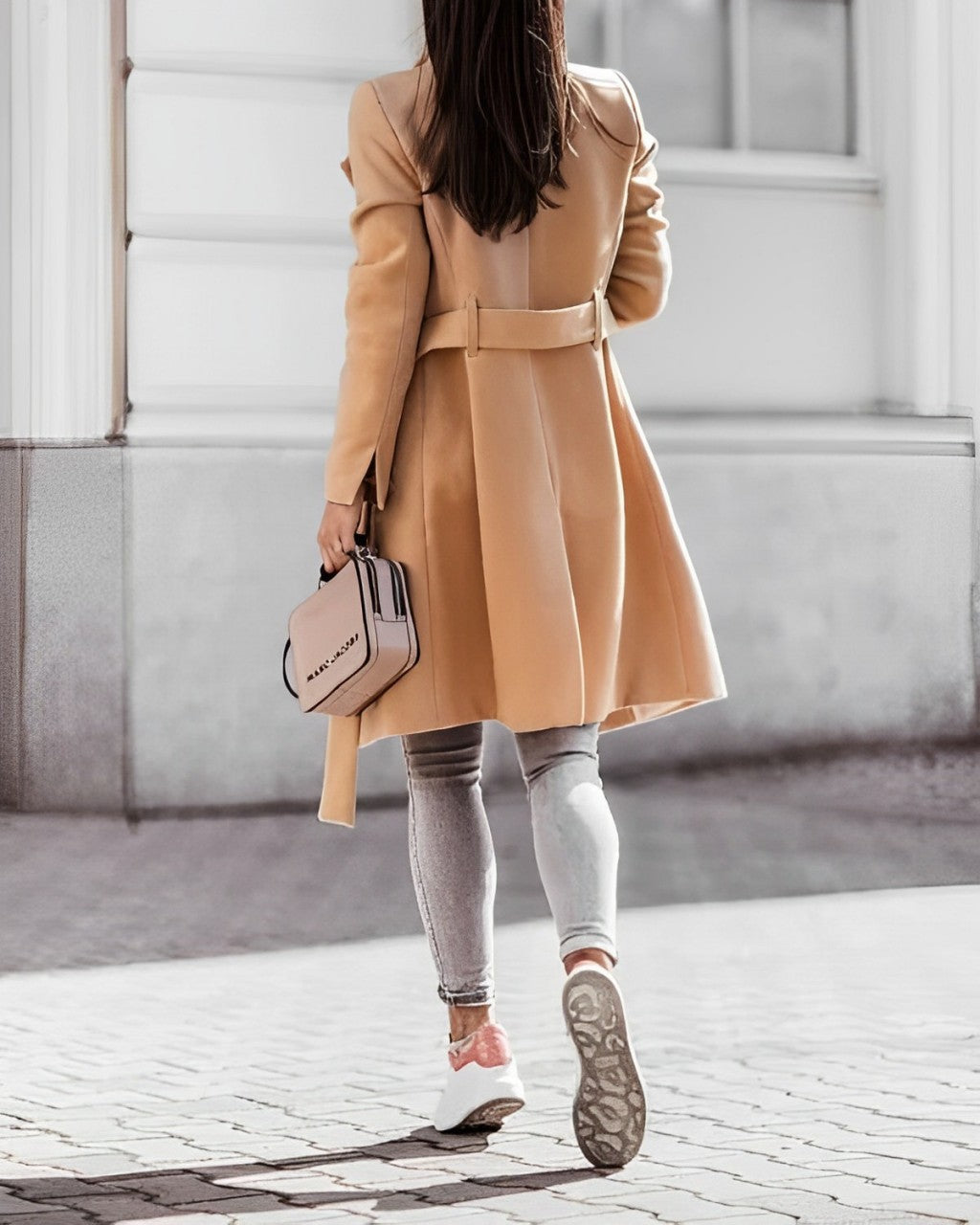 Zara® | Manteau long en laine avec lacets et ceinture réglable