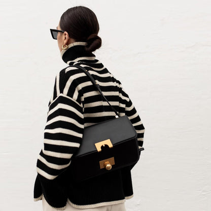 Zara® | Pull oversize à col roulé rayé