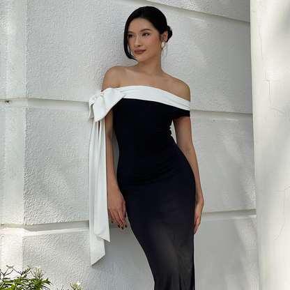Onella® | Robe femme à épaules dénudées avec nœud