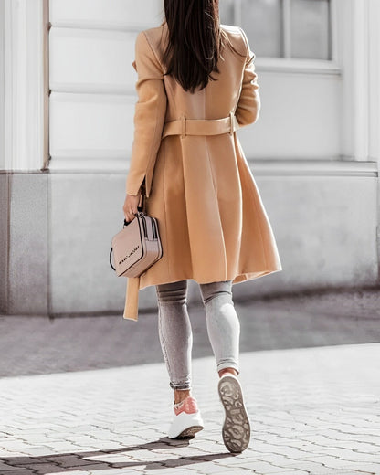 Zara® | Manteau long en laine avec lacets et ceinture réglable