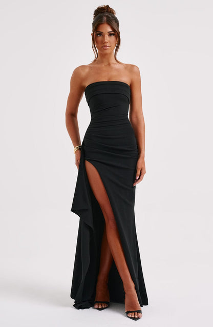 Harriet® | Robe longue noire avec fente