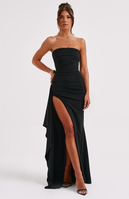 Harriet® | Robe longue noire avec fente